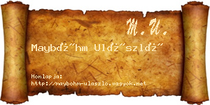 Mayböhm Ulászló névjegykártya